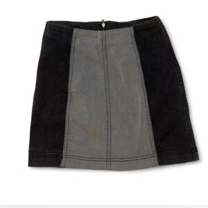 Free People Black and Gray Color block Women's Skirt